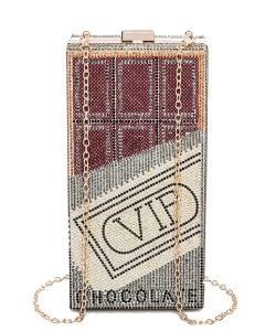 VIP Crystal Pave Clutch 118-6627 GRAY